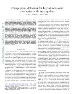 Changepoint detection for high-dimensional time series with missing data