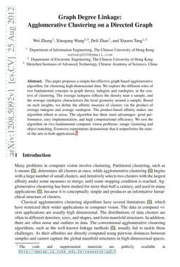 Graph Degree Linkage: Agglomerative Clustering on a Directed Graph