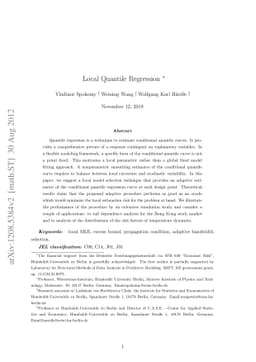 Local Quantile Regression