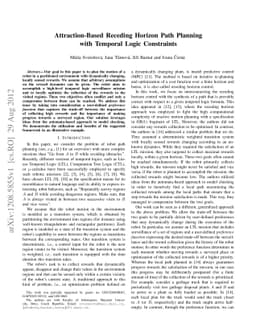 Attraction-Based Receding Horizon Path Planning with Temporal Logic
  Constraints