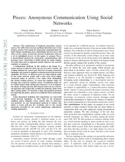 Pisces: Anonymous Communication Using Social Networks