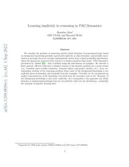 Learning implicitly in reasoning in PAC-Semantics