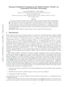 Marginal Likelihood Computation for Hidden Markov Models via Generalized
  Two-Filter Smoothing