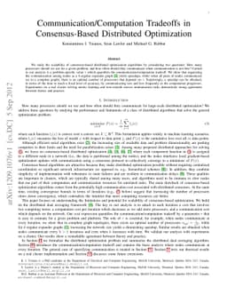 Communication/Computation Tradeoffs in Consensus-Based Distributed
  Optimization