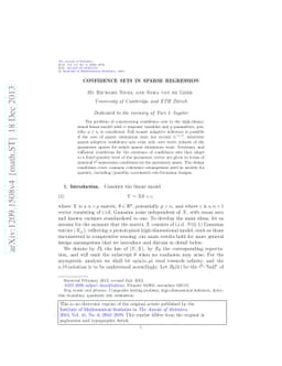 Confidence sets in sparse regression