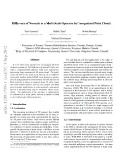 Difference of Normals as a Multi-Scale Operator in Unorganized Point
  Clouds