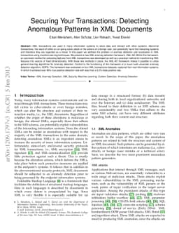Securing Your Transactions: Detecting Anomalous Patterns In XML
  Documents