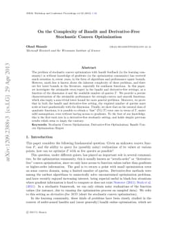 On the Complexity of Bandit and Derivative-Free Stochastic Convex
  Optimization