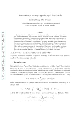 Estimation of entropy-type integral functionals