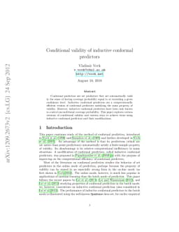 Conditional validity of inductive conformal predictors