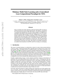 Minimax Multi-Task Learning and a Generalized Loss-Compositional
  Paradigm for MTL