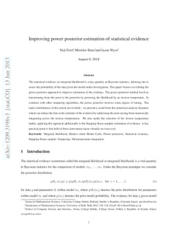 Improving power posterior estimation of statistical evidence