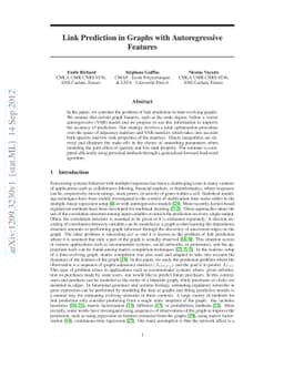Link Prediction in Graphs with Autoregressive Features