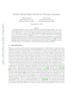 Further Optimal Regret Bounds for Thompson Sampling