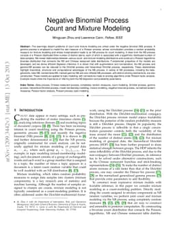 Negative Binomial Process Count and Mixture Modeling