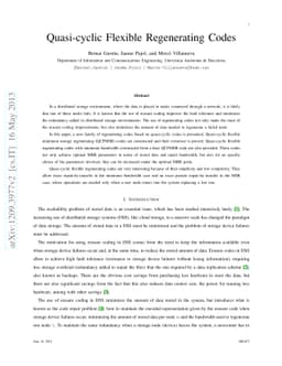 Quasi-cyclic Flexible Regenerating Codes