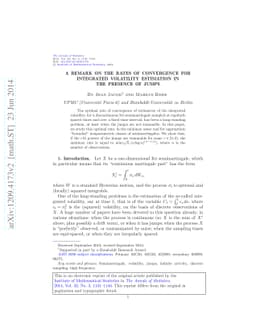 A remark on the rates of convergence for integrated volatility
  estimation in the presence of jumps