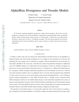 Alpha/Beta Divergences and Tweedie Models