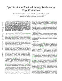 Sparsification of Motion-Planning Roadmaps by Edge Contraction