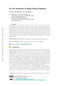 On the Sensitivity of Shape Fitting Problems