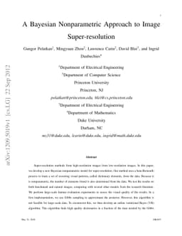 A Bayesian Nonparametric Approach to Image Super-resolution