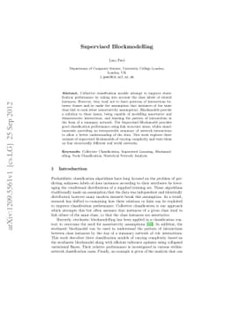 Supervised Blockmodelling