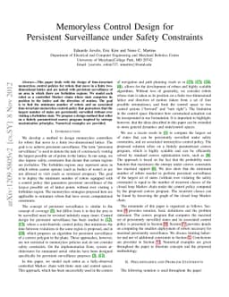 Memoryless Control Design for Persistent Surveillance under Safety
  Constraints