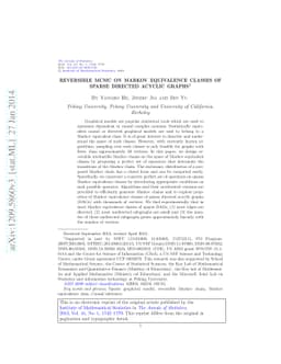 Reversible MCMC on Markov equivalence classes of sparse directed acyclic
  graphs