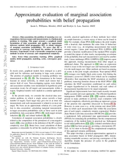 Approximate evaluation of marginal association probabilities with belief
  propagation