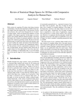 Review of Statistical Shape Spaces for 3D Data with Comparative Analysis
  for Human Faces