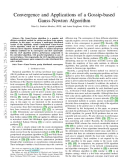 Convergence and Applications of a Gossip-based Gauss-Newton Algorithm