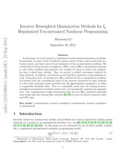Iterative Reweighted Minimization Methods for $l_p$ Regularized
  Unconstrained Nonlinear Programming