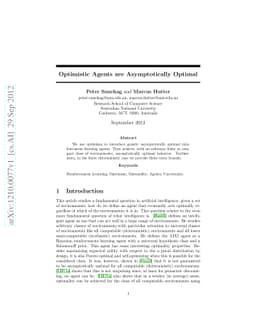 Optimistic Agents are Asymptotically Optimal