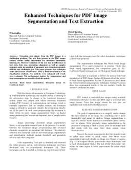 Enhanced Techniques for PDF Image Segmentation and Text Extraction