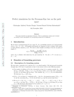 Perfect simulation for the Feynman-Kac law on the path space
