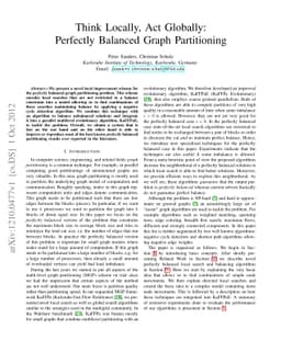 Think Locally, Act Globally: Perfectly Balanced Graph Partitioning