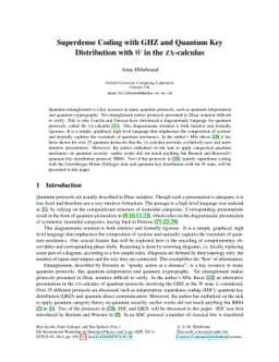Superdense Coding with GHZ and Quantum Key Distribution with W in the
  ZX-calculus