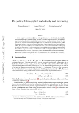 On particle filters applied to electricity load forecasting
