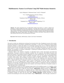 Multibiometric: Feature Level Fusion Using FKP Multi-Instance biometric