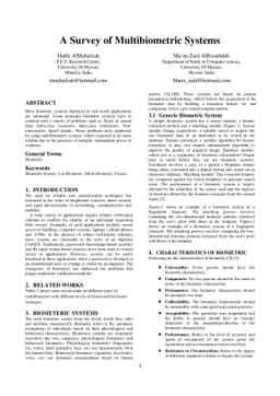 A Survey of Multibiometric Systems