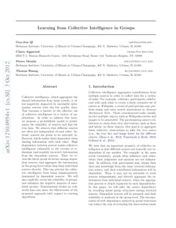 Learning from Collective Intelligence in Groups