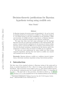 Decision-theoretic justifications for Bayesian hypothesis testing using
  credible sets
