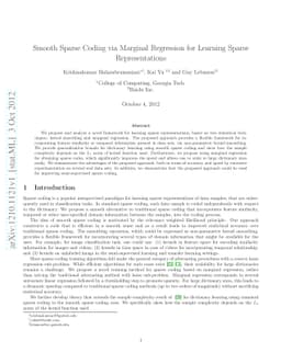 Smooth Sparse Coding via Marginal Regression for Learning Sparse
  Representations