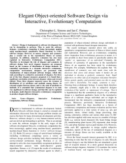Elegant Object-oriented Software Design via Interactive, Evolutionary
  Computation