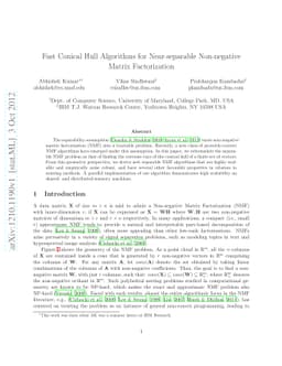 Fast Conical Hull Algorithms for Near-separable Non-negative Matrix
  Factorization