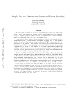 Simple, Fast and Deterministic Gossip and Rumor Spreading