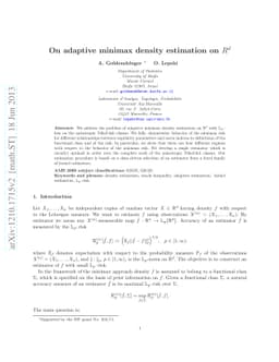 On adaptive minimax density estimation on $R^d$