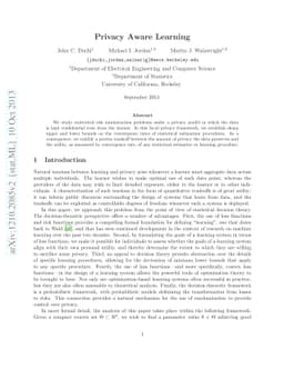 Privacy Aware Learning
