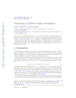 Clustering of Markov chain exceedances