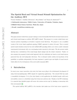 The Spatial Real and Virtual Sound Stimuli Optimization for the Auditory
  BCI